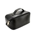 Adpan Makeup Bag Large Capacity Travel Leather Makeup Bag Cosmetic Bag Portable Makeup Case Organizer Toiletry Bag Makeup Box for Cosmetics Toiletries with Handle And Divider Cosmetic Bag