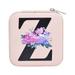 Bradem Cosmetic Bag Wash Pouch Personalized Women S Jewelry Box Travel Jewelry Box English Alphabet Flower Jewelry Makeup Bag Gifts for Women Gifts for Friends