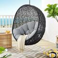 Modway Encase Swing Outdoor Patio Lounge Chair without Stand - Black/Gray