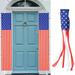 Shininglove 4th of July Decorations Hanging American Flag Banners Porch Sign 2 Pcs 60 inch American US Flag Windsock Red White Blue Outdoor Yard Indoor Decorations