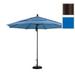California Umbrella 11 ft. Fiberglass Pulley Open Double Vents Market Umbrella - Bronze and Pacifica-Pacific Blue