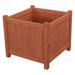 Leisure Season Square Wood Patio Planter Box in Medium Brown