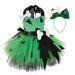 Girls Caveman Dog Bones Historical Cavegirl Tulle Dress Princess Outfits Green 10