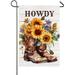 HGUAN Cowboy Boots Garden Flag 12x18 Inch Double Sided Sunflowers Butterflies Spring Summer Floral Welcome Yard Flag for Outside Lawn Porch Yard Outdoor Decor