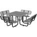 Global Industrial 46 Square Picnic Table with Backrests Expanded Metal Gray