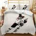Ice Hockey Duvet Cover Set Ball Game Polyester Qulit Cover for Kids Boys Teens European Sports Hobby Activity Competitive Games