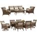 LEAF 11-Piece Retro Patio Furniture Sets with All-Weather Rattan Outdoor Sofa Set for 5 and Six-seat Patio Dining Set