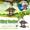 Pretxorve Garden & Patio Supplies Wooden Bird House Bird Feeder Wooden Birdhouse Garden Bird House Garden Gifts Brown
