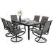 VILLA Patio Dining Set for 8 9 Piece Outdoor Table Chairs Set with 8 High Back Swivel Dining Chairs and Extendable Metal Patio Table Outdoor Furniture Dining Set for Lawn Garden