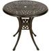 PULUOMIS 30.7-inch Outdoor Aluminum Dining Table Bronze Finish Garden Table with 2-inch Umbrella Hole