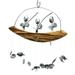 POINTERTECK Fishing Man Spoon Fish Sculptures Wind Chime Indoor Outdoor Hanging Ornament Decoration New
