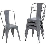 Dining Chairs Set of 4 Indoor Outdoor Chairs S Chairs Furniture Kitchen Metal Chairs 18 Inch Seat Height 330LBS Weight Capacity Restaurant Chair Stackable Chair Tolix Side Bar Chairs