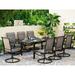 VILLA Patio Dining Set for 8 9 Piece Outdoor Table Chairs Set with 8 High Back Swivel Dining Chairs and Extendable Metal Patio Table Outdoor Furniture Dining Set for Lawn Garden