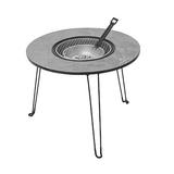 Folding Table Furnace Kit Camping Courtyard HotPot Stoves Set with Multifunctional Charcoal Grill and Firewood Furnace