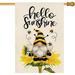 Spring Summer Hello Sunshine Sunflower Garden Flag Double Sided Sunflower Gnome Bees Funny Gnome Farmhouse Yard Flag Seasonal Holiday Outdoor Outside Decoration 12x18 Inch