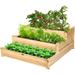 Raised Garden Bed Planter Wooden Elevated Vegetable Planter Kit Box Grow for Patio Deck Balcony Outdoor Gardening Natural