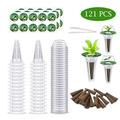 121pcs Hydroponic Planting Transparent Insulation Cover Soilless Planting Seedling Cover 30 Pieces Of Growing Sponges 30 Planting Baskets 30 Growing Domes And 30 Pod Labels Comes With 1 Tweezers