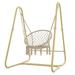 Swing Chair Handmade Macrame Swing Hammock Chair with Stand