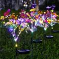 PATLOLLAV 2Pcs Solar Lights Outdoor 32 LED Garden Butterfly Lights Decorative Solar Stake Lights with Butterflies Decor Powered Waterproof for Garden Yard Pathway