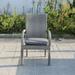 Aaron Outdoor Wicker Dining Chairs With Cushion (Set of 8) - Gray/Dark Gray