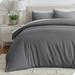 Bare Home Washed Duvet Cover Set - Ultra-Soft - Premium 1800 Collection - 3 Piece - King Gray