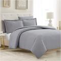 Mellanni Duvet Cover Set Iconic Collection Double Brushed Microfiber 3-Piece Light Gray Twin