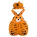 Virmaxy Toddler Baby Boys Girls Trendy Onesie Set Unisex Toddler Infant Baby Sling Jumpsuit with Hat Fashion Cute Tiger Shapes Print Casual Romper Hat Set Orange 6-9Months