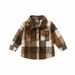 XFLWAM Kids Toddler Baby Boys Girls Button Down Long Sleeve Shirt Plaid Flannel Sweater Coat Cardigan Tops Fall Winter Clothes