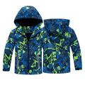 Esaierr Toddler Boys Girls Rain Jackets for Kids Lightweight Waterproof Warm Coats Hooded Cotton Raincoats Windbreakers Children Camouflage Clothing for 3-12 Years