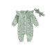 Xkwyshop Fashionable Infant Girl Jumpsuits with Daisy Print and Headband