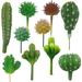 Cayway 10 PCS Artificial Cactus Decor - Lifelike Faux Fake Succulents for DIY Weddings and Office Decoration - Green Red and Assorted Colors - Pack of 10