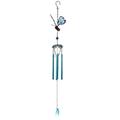 Jikolililili Butterfly Wind Chimes Outdoor Windchime Stained Glass Sun Catcher Indoor Metal Chime Fairy Windchimes for Home Room Window Wall Garden Yard Patio Lawn Decor (3D Butterfly Blue Tube)