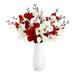 Jhomerit Artificial Flowers for Outdoors Colorful European Elegant Magnolia Imitation Flower Living Room Dining Table Decoration Flower Art (White)