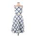 DressBarn Casual Dress - A-Line Square Sleeveless: Blue Dresses - New - Women's Size 8
