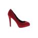 Trafaluc by Zara Heels: Slip-on Stilleto Cocktail Red Print Shoes - Women's Size 40 - Round Toe