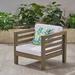 Breakwater Bay Outdoor Club Patio Chair w/ Cushions Wood in Gray | 26.5 H x 30.25 W x 30.25 D in | Wayfair 46EC65ADE1BD43D2A55236C112F3CB0F