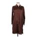 Jon & Anna Casual Dress - Shirtdress Collared Long sleeves: Brown Dresses - New - Women's Size Medium