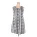 Croft & Barrow Casual Dress - Shift: Gray Acid Wash Print Dresses - Women's Size 2X-Large Petite