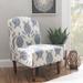 Slipper Chair - Beachcrest Home™ Almyra Coastal Upholstered Slipper Chair w/ Wood Legs Polyester in White/Brown | 35 H x 25 W x 27 D in | Wayfair