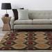 Brown/Red 72 x 0.39 in Area Rug - Wade Logan® Anly Geometric Hand-Tufted Wool Dark Brown/Brown/Tan/Burgundy Area Rug Wool | 72 W x 0.39 D in | Wayfair