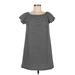 Madewell Casual Dress - Shift Boatneck Sleeveless: Gray Stripes Dresses - Women's Size Medium