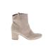 TOMS Ankle Boots: Tan Solid Shoes - Women's Size 8 - Almond Toe