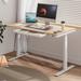 Inbox Zero Home Office Height Adjustable 48" Width Standing Desk w/ Drawer Wood/Metal in White | 47.6" H x 55" W x 28" D | Wayfair