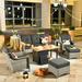 Red Barrel Studio® Daliya 5 - Person Outdoor Seating Group w/ Cushions in Black | 33.07 H x 72.05 W x 32.68 D in | Wayfair