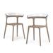 Latitude Run® Modern Stacking Patio Dining Side Chair Indoor/Outdoor Set Of 2 Orange Plastic/Resin in Brown | 30.3 H x 21.65 W x 20.08 D in | Wayfair
