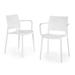 Latitude Run® Skowhegan Outdoor Stacking Dining Armchair Plastic/Resin in White | 31.3 H x 22.16 W x 21.06 D in | Wayfair