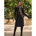 Sosandar Womens Wool Blend Tailored Longline Coat - 6 - Black, Black