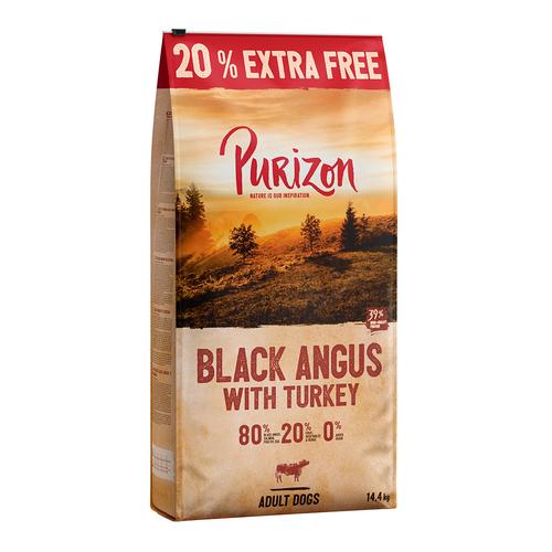 Purizon Black-Angus-Rind mit Truthahn Adult - getreidefrei 14,4 kg: 12 kg + 20% gratis!