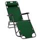 Outsunny 2 in 1 Outdoor Folding Sun Lounger w/ Adjustable Back and Pillow Green, Green