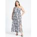 Plus Size Women's Zebra Print Flowy Maxi Dress by ELOQUII in Classic Zebra (Size 22)